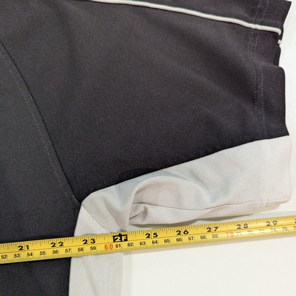 Footjoy Athletic Fit Mens Large L Golf Polo Shirt Black Short Sleeve Performance - Picture 6 of 8